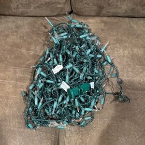White Bulb Green String of Lights